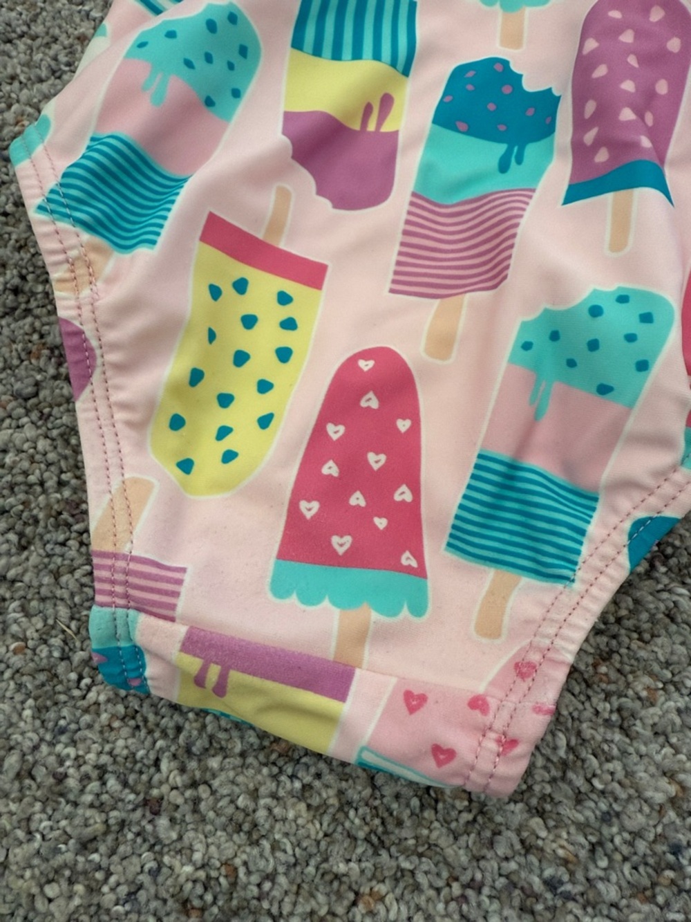 Rufflebutts Ice Cream Social Bow V-Back One Piece Swimsuit 3T - Picture 6 of 8